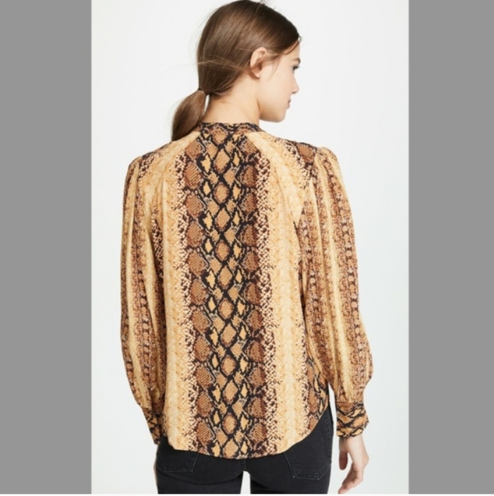 JOIE Python Print Button-Down Blouse - Picture 3 of 8